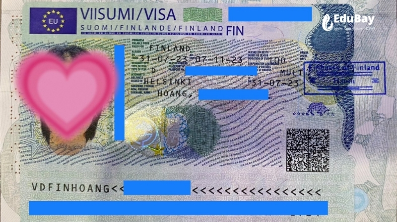 Hình ảnh visa D trong hồ sơ visa du học Phần Lan