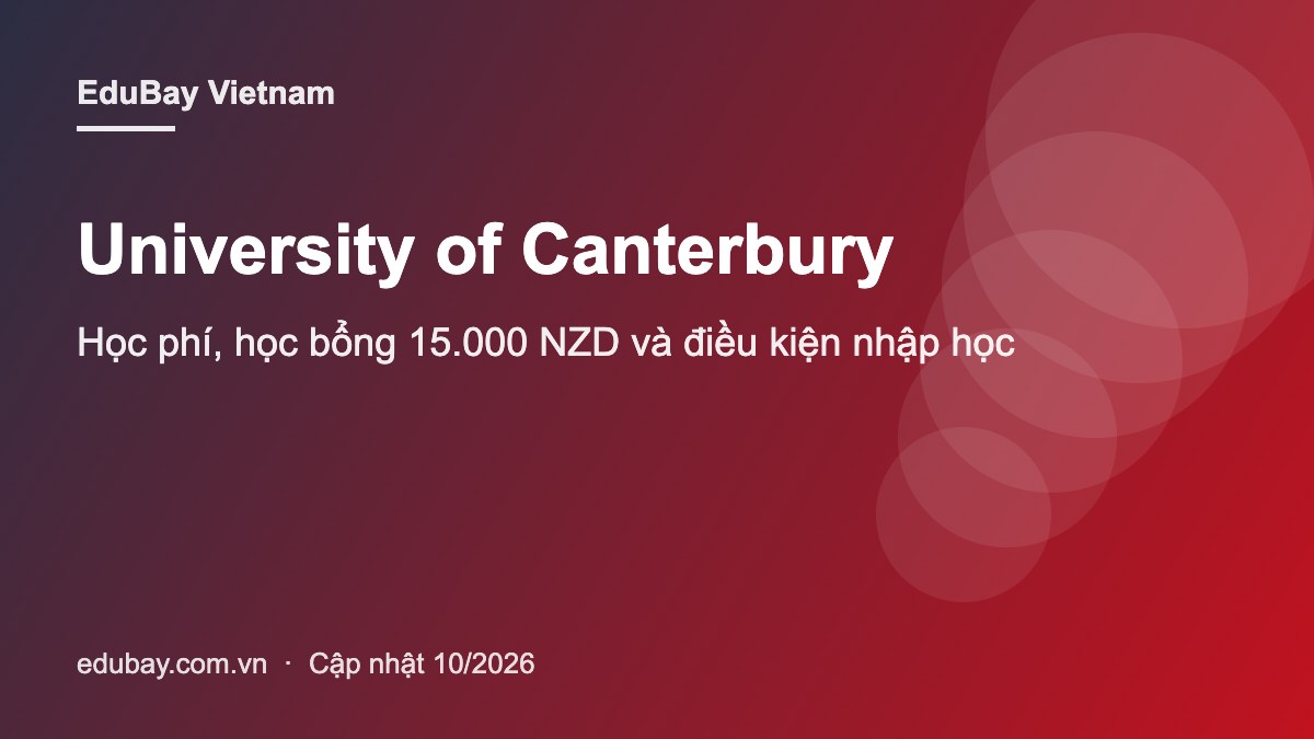 University of Canterbury học phí và học bổng