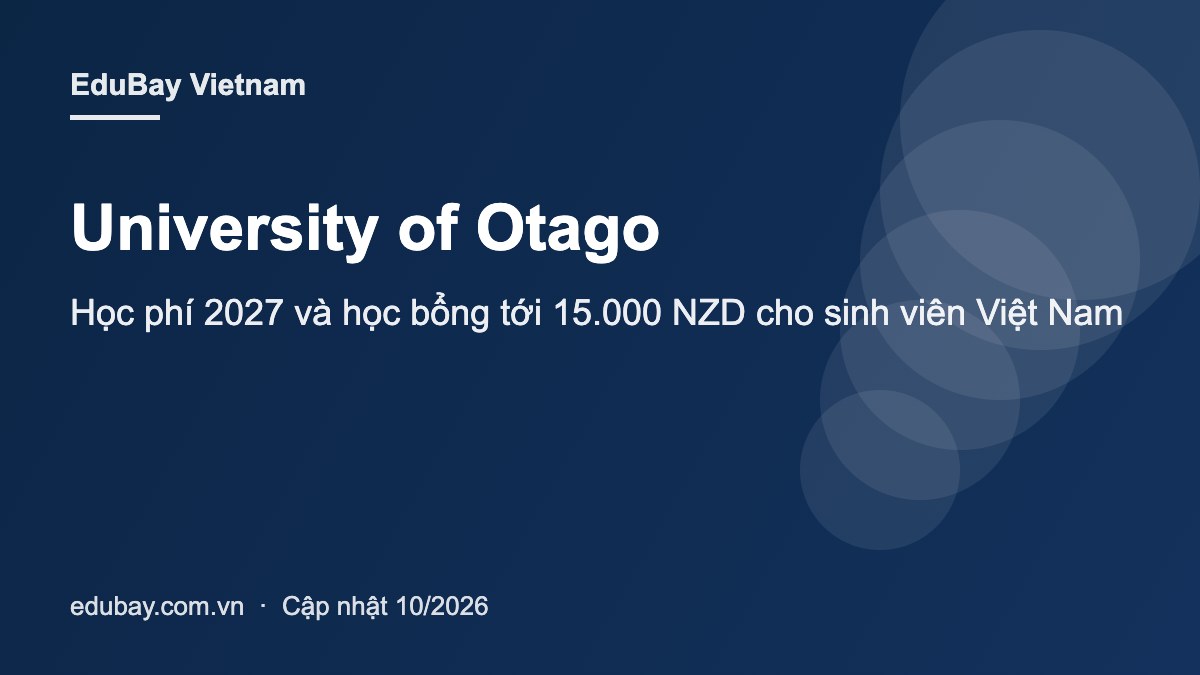 University of Otago học phí và học bổng